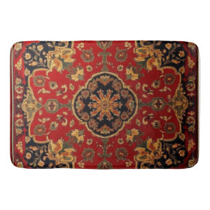 Vintage Red Gold Kashan Carpet Rug Persian