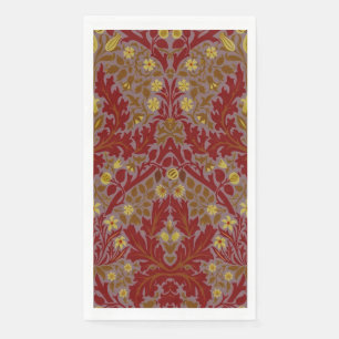 Vintage Red Gold William Morris Autumn Flowers Napkin