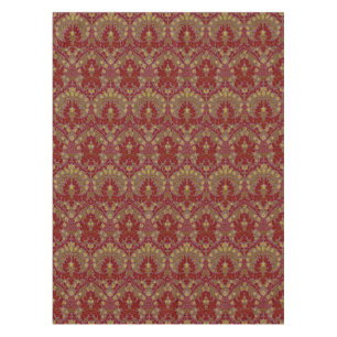 Vintage Red Gold William Morris Autumn Flowers Tablecloth