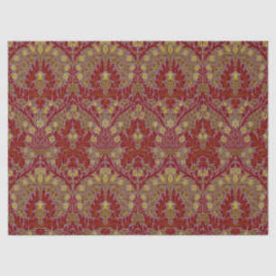Vintage Red Gold William Morris Autumn Flowers Tissue Paper