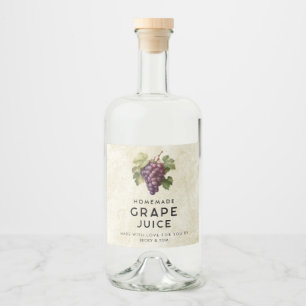 Vintage red grape juice homemade recipe liquor bottle label