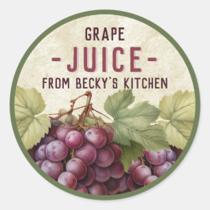 Vintage Red Grape Juice Pantry Labels