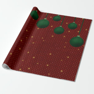 Vintage Red, Green and Gold Christmas Wrapping Pap Paper