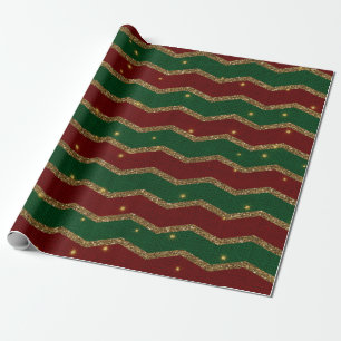 Vintage Red, Green and Gold Festive Christmas Wrap Wrapping Paper