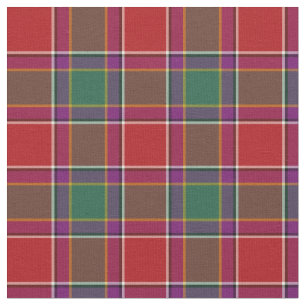 Vintage Red, Green, and Purple Plaid Fabric