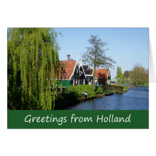 Vintage Red Green Zaanse Schans Dutch Timber House