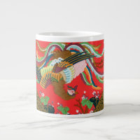 Vintage Red Japanese Phoenix Bird Art G.A. Audsley