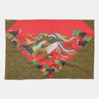 Vintage Red Japanese Phoenix Bird Art G.A. Audsley
