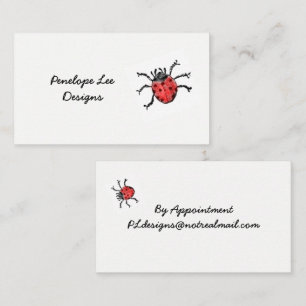 Vintage Red Ladybug Minimalist Classy Business Card
