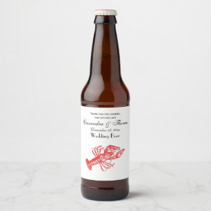 Vintage Red Lobster #1 Drawing Beer Bottle Label