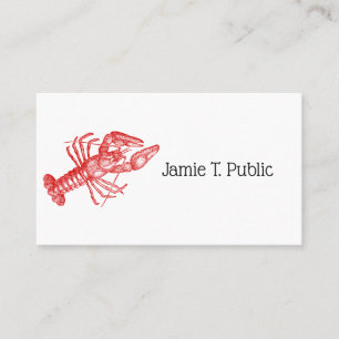 Vintage Red Lobster #1 Drawing Business Card