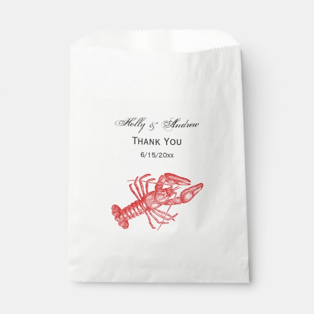 Vintage Red Lobster #1 Drawing Favour Bags (Front)