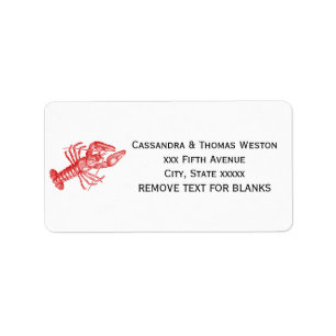 Vintage Red Lobster #1 Drawing Label