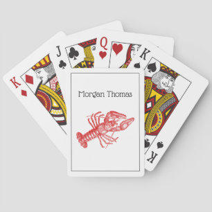 Vintage Red Lobster #1 Drawing Playing Cards