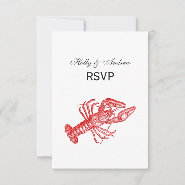 Vintage Red Lobster #1 Drawing RSVP Card (Front)