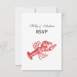 Vintage Red Lobster #1 Drawing RSVP Card