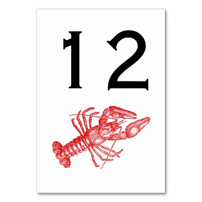 Vintage Red Lobster #1 Drawing Table Number (Front)