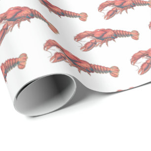Vintage Red Lobster #2 Drawing Wrapping Paper