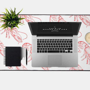 Vintage red lobster - watercolor desk mat