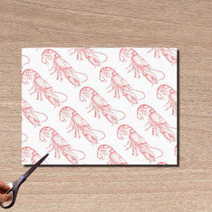 Vintage red lobster - watercolor tissue paper