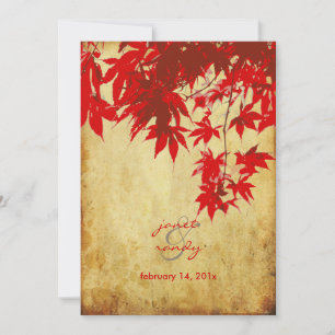Vintage Red Maple Leaves/fall invitations