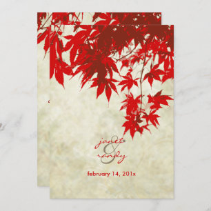 VINTAGE RED MAPLE WEDDING INVITATIONS