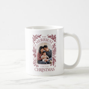 Vintage Red Merriest Christmas Two Photo Coffee Mug