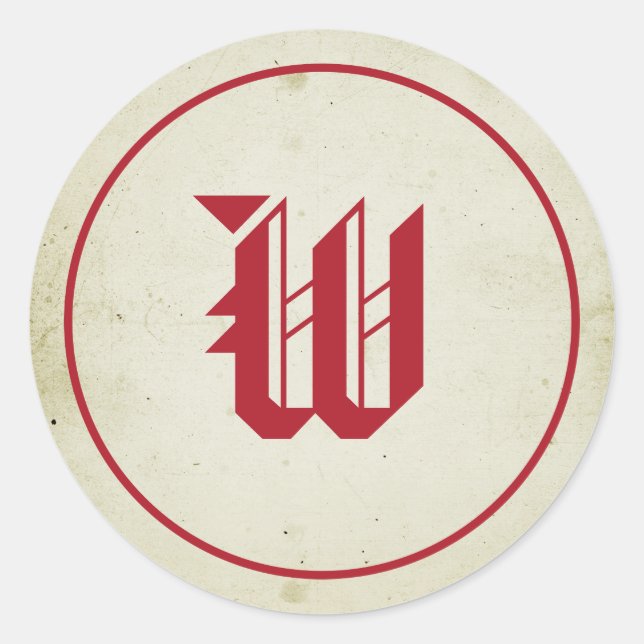 Vintage Red Monogram Envelope Seal (Front)