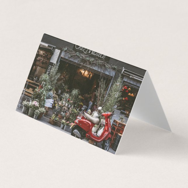 Vintage Red Motor Scooter     Business Card (Front)