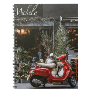 Vintage Red Motor Scooter Notebook
