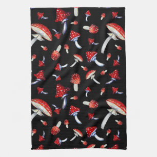Vintage Red Mushroom Tea Towel