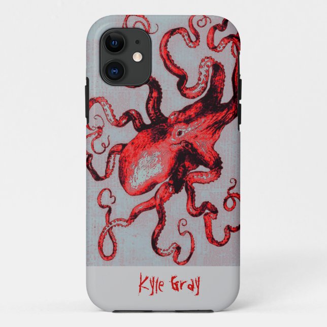 vintage red octopus iphone 5 case (Back)