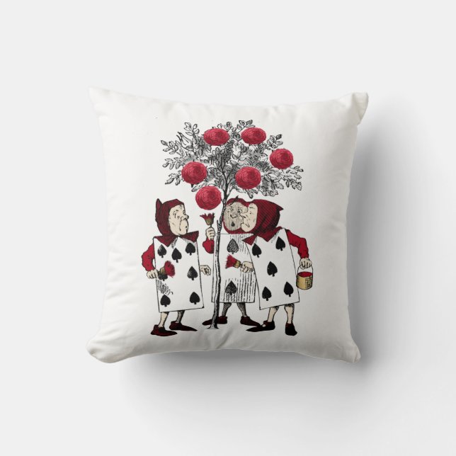 Vintage Red Painting the Roses Cushion (Front)