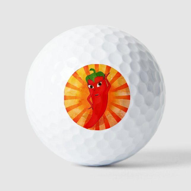 Vintage Red Pepper Superstar Golf Balls (Front)