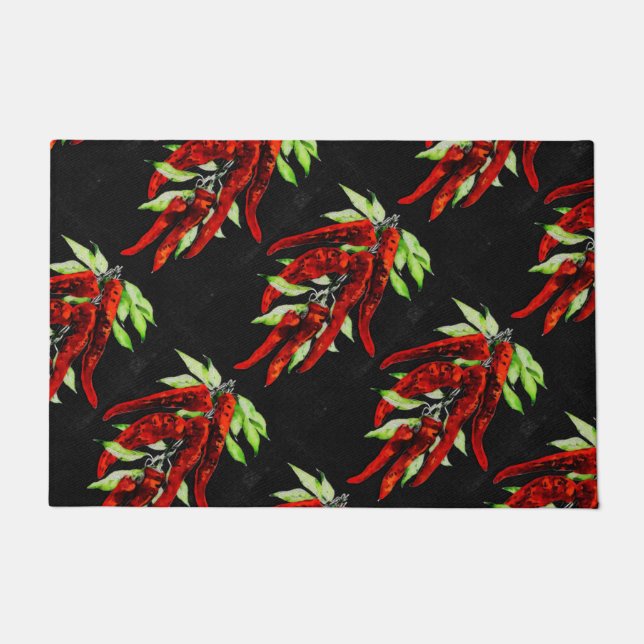 vintage red peppers  doormat (Front)
