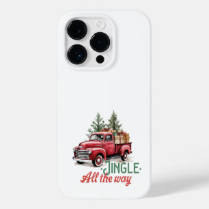 Vintage Red Pickup Truck Jingle All The Way Case-Mate iPhone 14 Pro Case