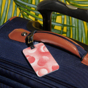 Vintage Red Pop Art Halftone Dot Pattern Luggage Tag