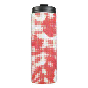 Vintage Red Pop Art Halftone Dot Pattern Thermal Tumbler