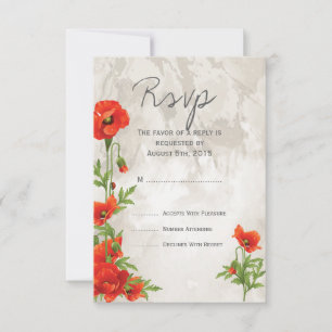 VINTAGE RED POPPIES WEDDING RSVP