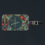 Vintage Red Poppy Floral William Morris Monogram Luggage Tag<br><div class="desc">This simple yet elegant design features an elegant William Morris inspired floral pattern in rich red,  sage green,  dark blue,  and gold. Keep your luggage tagged with style. Add a name to personalise it. Makes a great Christmas or Mother's Day gift. Created by Simply Farmhouse Press.</div>