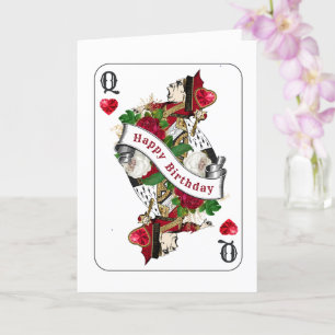 Vintage Red Queen of Hearts Birthday Card