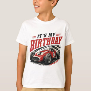 Vintage Red Race Car 5th Birthday Party Boy T-Shirt