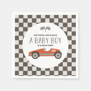 Vintage Red Race Car Baby Shower Napkin