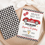 Vintage Red Race Car Boy Birthday Party Invitation<br><div class="desc">Rev your engines and get ready for a thrilling celebration with our Race Car theme birthday invitation! With its dynamic and energetic design, this invitation sets the perfect tone for a high-octane birthday party. Whether you're hosting a race car-themed extravaganza or a small gathering for your little speedster, this invitation...</div>