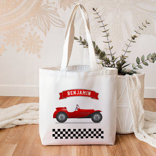 Vintage Red Race Car Kids Tote Bag