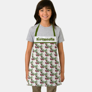 Vintage Red Raspberries Pattern Personalised Apron