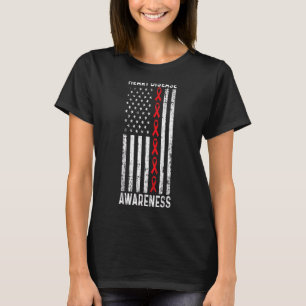Vintage Red Ribbon Heart Disease Awareness Month U T-Shirt