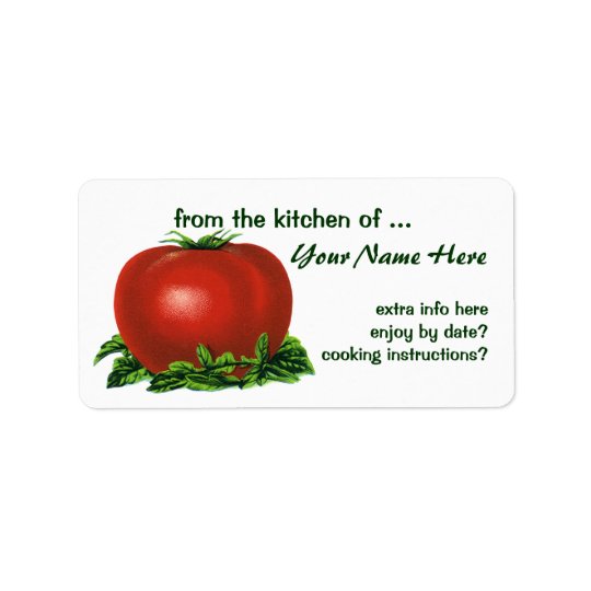 Vintage Red Ripe Tomato, Vegetables and Fruits Address Label