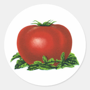 Vintage Red Ripe Tomato, Vegetables and Fruits Classic Round Sticker