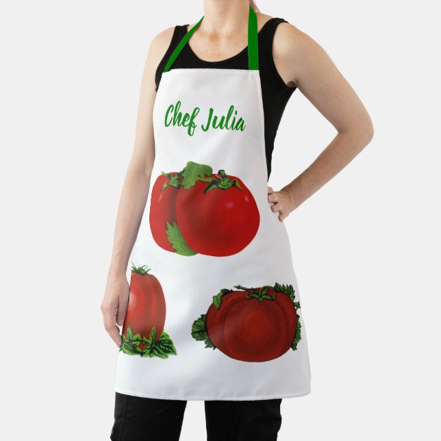 Vintage Red Ripe Tomatoes Food, Fruits, Vegetables Apron (Insitu)